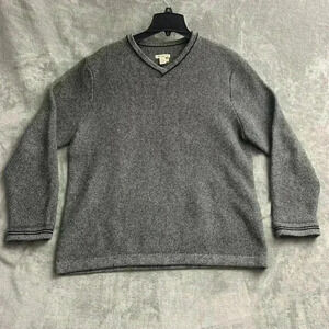 Carbon 2 Cobalt Mens Heavy Pullover V-Neck Sweater Size XL Gray Cotton Work